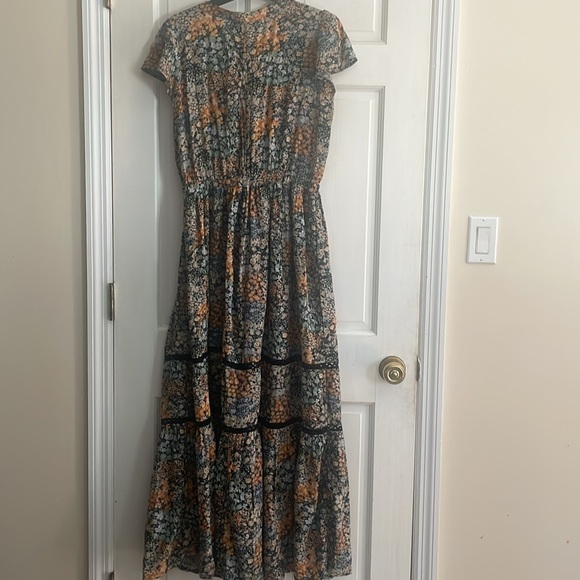 American Eagle Floral Maxi Dress - Orange and Black - Picture 5 of 7